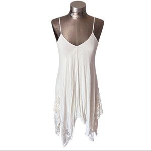 Entro Beachy Boho Lace Cream Spaghetti Strap Dress